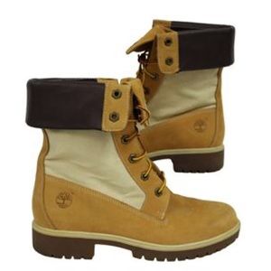 Timberland Canvas & Leather Boots, Size: 8.5 woman’s